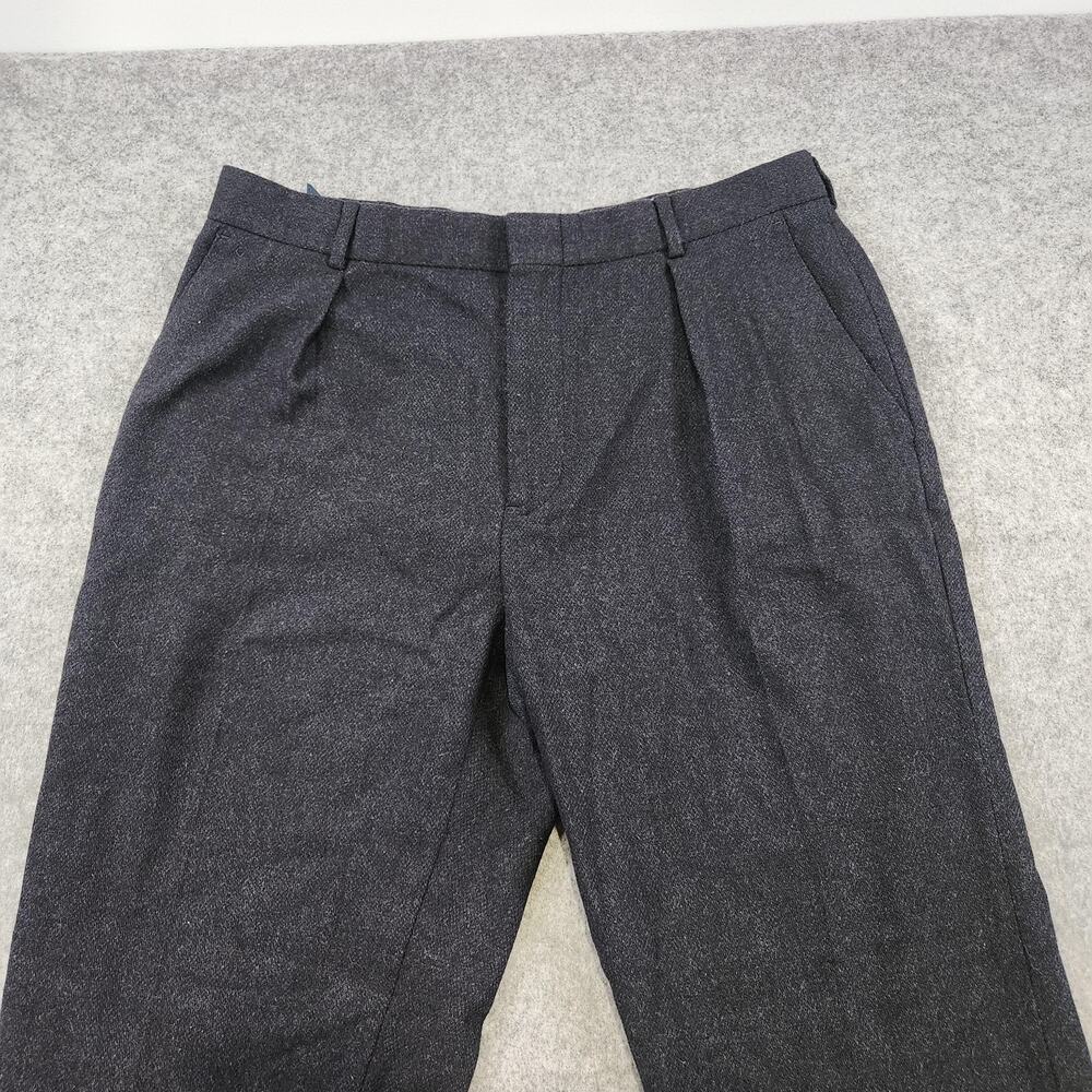 VTG Polo Ralph Lauren Pants Mens 36x28 Navy Wool Blend Pleated Dress Trouser - Picture 4 of 16